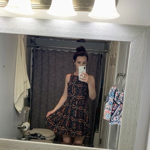 Printed high neck dress